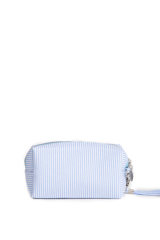 Striped Pattern Travel Pouch w/ Zipper Closure