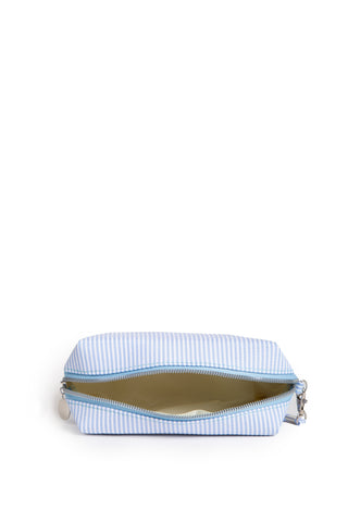Striped Pattern Travel Pouch w/ Zipper Closure