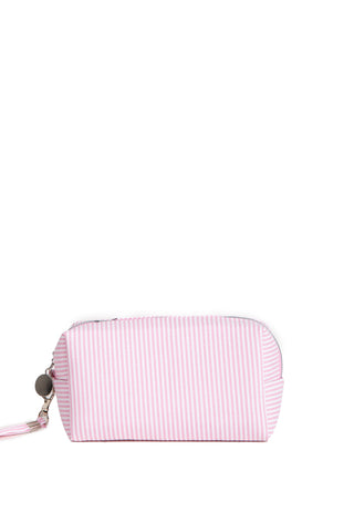 Striped Pattern Travel Pouch w/ Zipper Closure