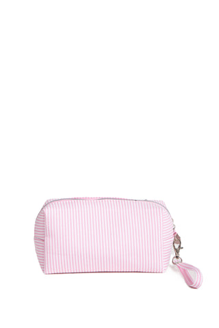 Striped Pattern Travel Pouch w/ Zipper Closure