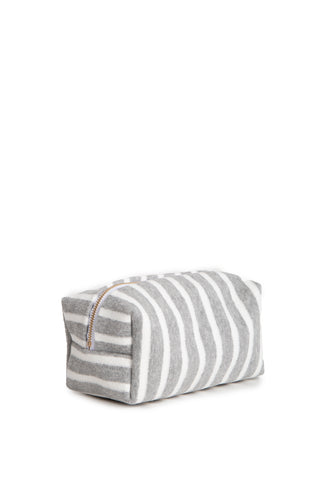 Striped Pattern Travel Pouch w/ Zipper Closure