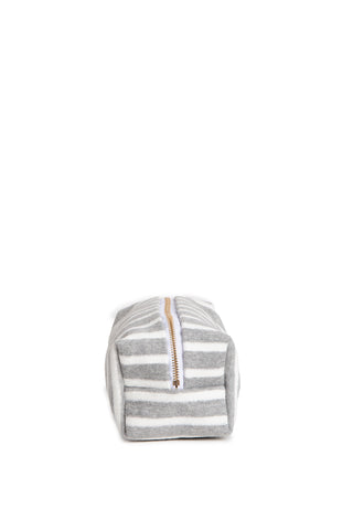 Striped Pattern Travel Pouch w/ Zipper Closure