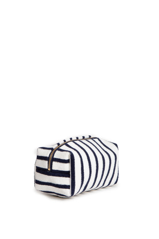Striped Pattern Travel Pouch w/ Zipper Closure