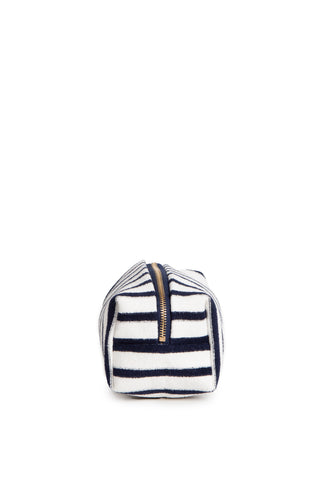 Striped Pattern Travel Pouch w/ Zipper Closure