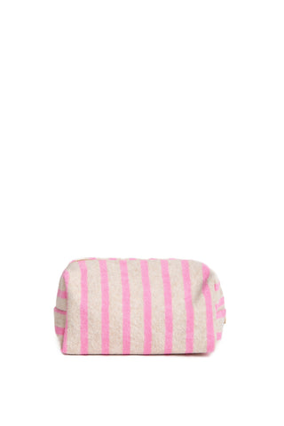 Striped Pattern Travel Pouch w/ Zipper Closure