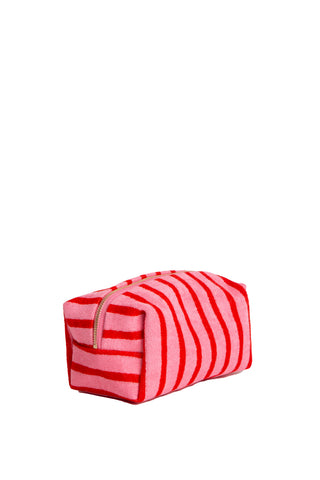 Striped Pattern Travel Pouch w/ Zipper Closure