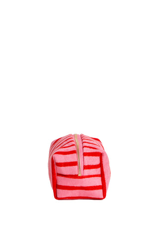 Striped Pattern Travel Pouch w/ Zipper Closure