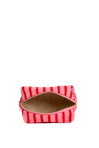 Striped Pattern Travel Pouch w/ Zipper Closure
