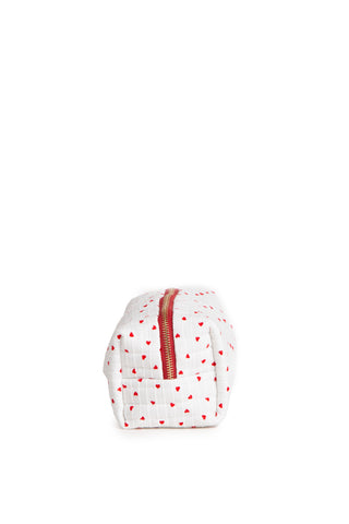 Hearts Pattern Travel Pouch w/ Zipper Closure