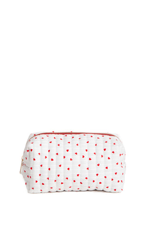 Hearts Pattern Travel Pouch w/ Zipper Closure