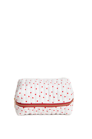 Hearts Pattern Travel Pouch w/ Zipper Closure