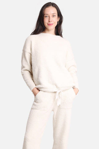 Solid Color Luxury Soft Lounge Sweater W/ Drawstring