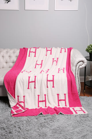 Initial "H" Pattern Luxury Soft Throw Blanket