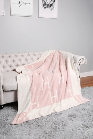 Initial "H" Pattern Luxury Soft Throw Blanket