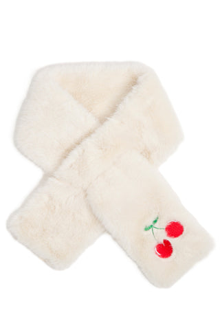 Checkered Pattern Faux Fur Scarf