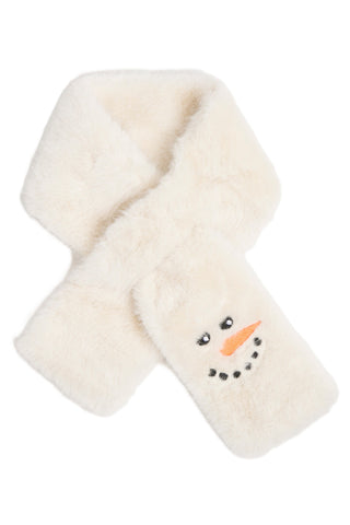 Checkered Pattern Faux Fur Scarf