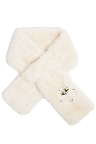 Checkered Pattern Faux Fur Scarf