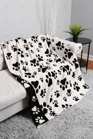 Paw Print Pattern Luxury Soft Throw Blanket