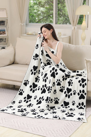 Paw Print Pattern Luxury Soft Throw Blanket