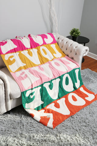 Multi-Colored Love Luxury Soft Throw Blanket