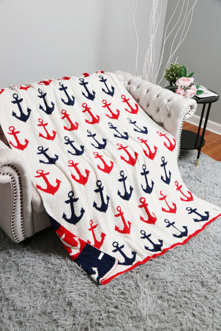 Nautical Pattern Luxury Soft Throw Blanket