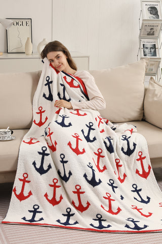 Nautical Pattern Luxury Soft Throw Blanket