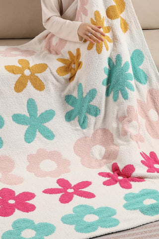 Multi-Colored Floral Pattern Luxury Soft Throw Blanket