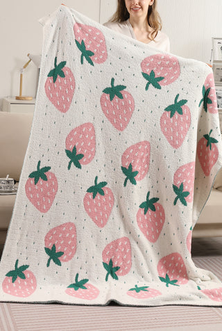 Strawberry Pattern Luxury Soft Throw Blanket