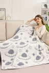 UFOs & Stars Pattern Luxury Soft Throw Blanket