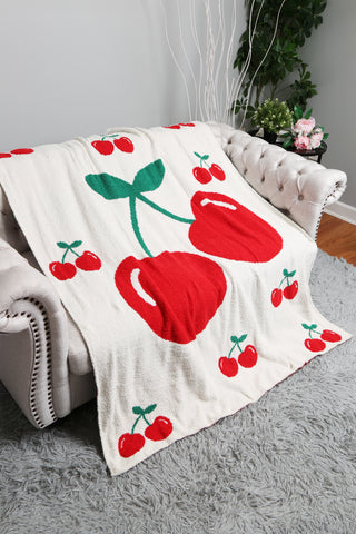 Cherry Pattern Luxury Soft Throw Blanket