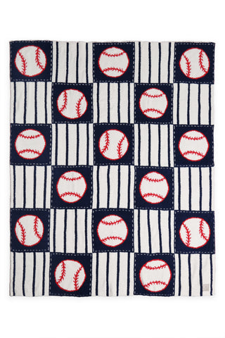 Children's Baseball & Checkered Pattern Luxury Soft Throw Blanket