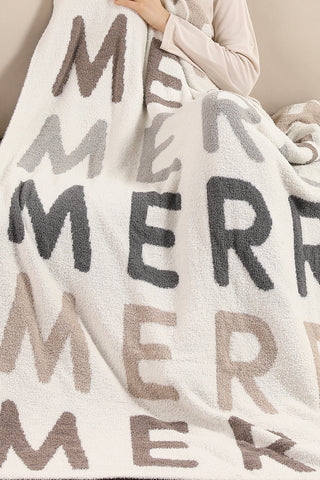 Multi-Colored Merry Pattern Luxury Soft Throw Blanket