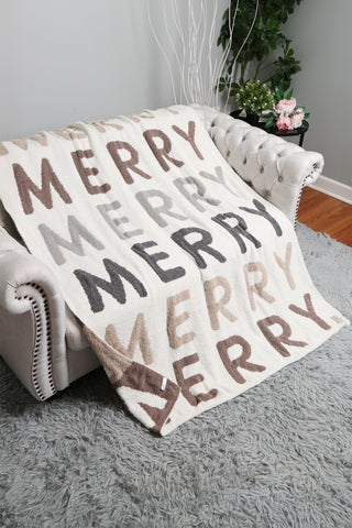 Multi-Colored Merry Pattern Luxury Soft Throw Blanket