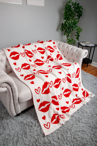 Mixed Hearts Pattern Luxury Soft Throw Blanket