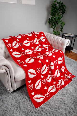 Mixed Hearts Pattern Luxury Soft Throw Blanket