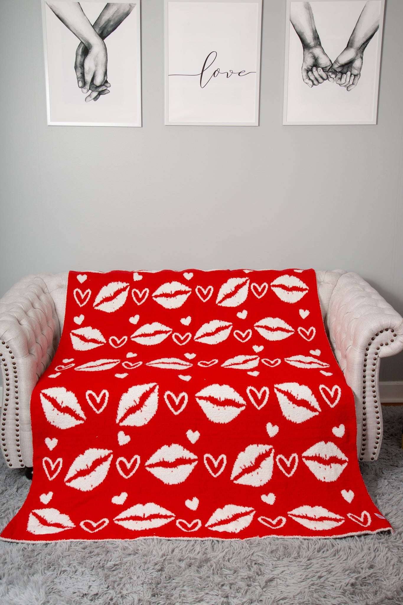 Mixed Hearts Pattern Luxury Soft Throw Blanket