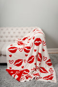 Mixed Hearts Pattern Luxury Soft Throw Blanket