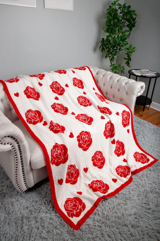 Mixed Hearts Pattern Luxury Soft Throw Blanket