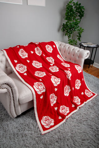 Mixed Hearts Pattern Luxury Soft Throw Blanket