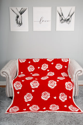 Mixed Hearts Pattern Luxury Soft Throw Blanket
