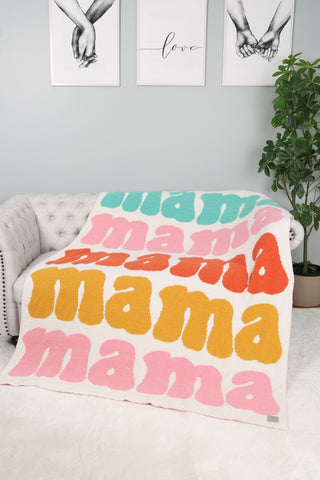 Multi-Colored Mama Pattern Luxury Soft Throw Blanket