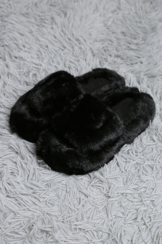 Fuzzy Solid Color Luxury Soft Open-Toe Slippers