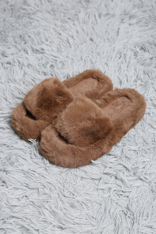 Fuzzy Solid Color Luxury Soft Open-Toe Slippers