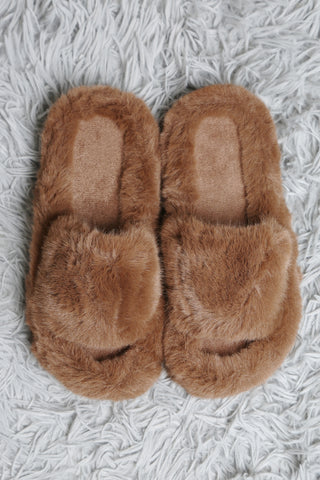 Fuzzy Solid Color Luxury Soft Open-Toe Slippers