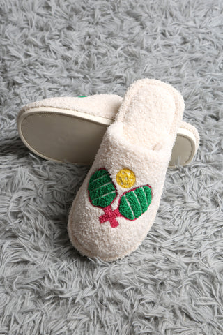Pickleball Embroidered Luxury Soft Slippers