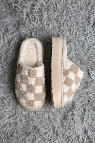 Checkered Luxury Soft Platform Slippers