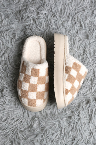 Checkered Luxury Soft Platform Slippers