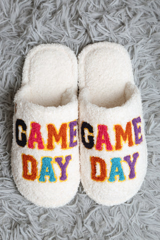 Multi-Colored Game Day Embroidered Luxury Soft Slippers