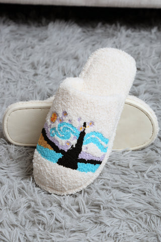 Painting-Inspired Embroidered Luxury Soft Slippers