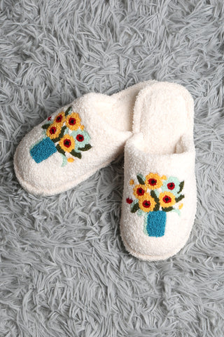 Painting-Inspired Embroidered Luxury Soft Slippers